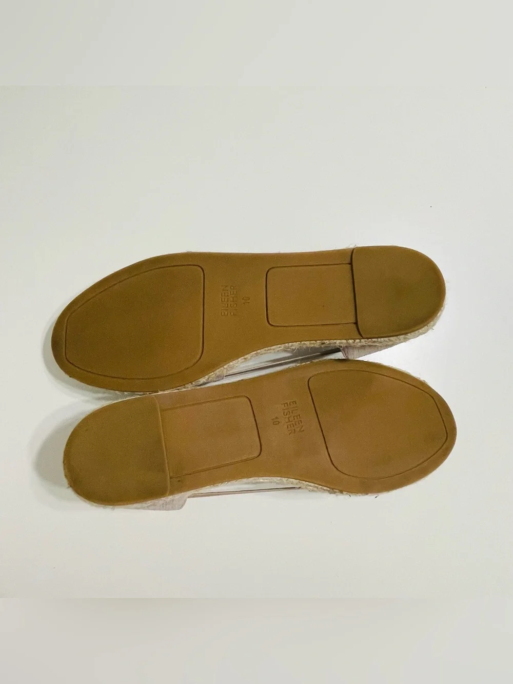 Eileen Fisher Lee Espadrille Shoes Sandals Flat Natural Beige Suede Size 10